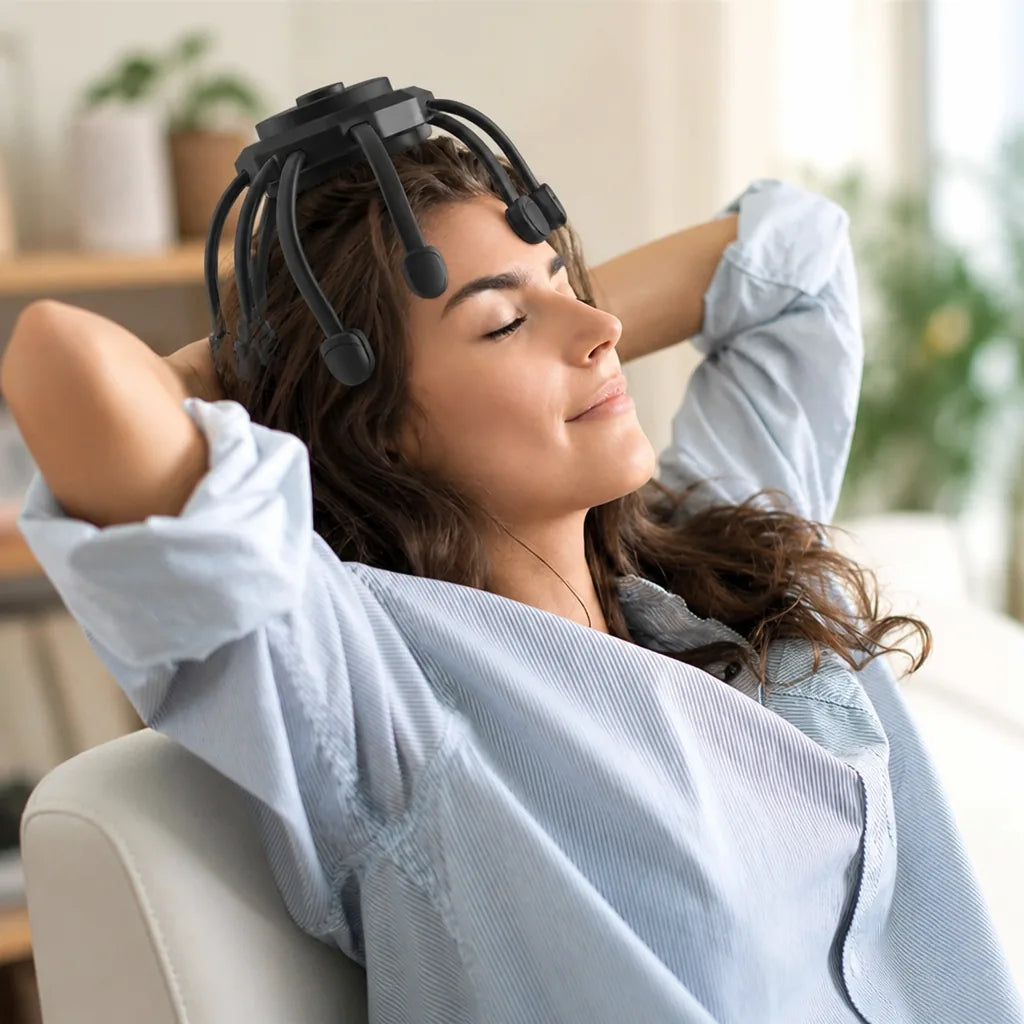 Head Massager Vibrating Silicone Nodes Rechargeable