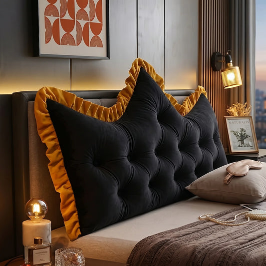Headboard Backrest Pillow Plush Tufted Support