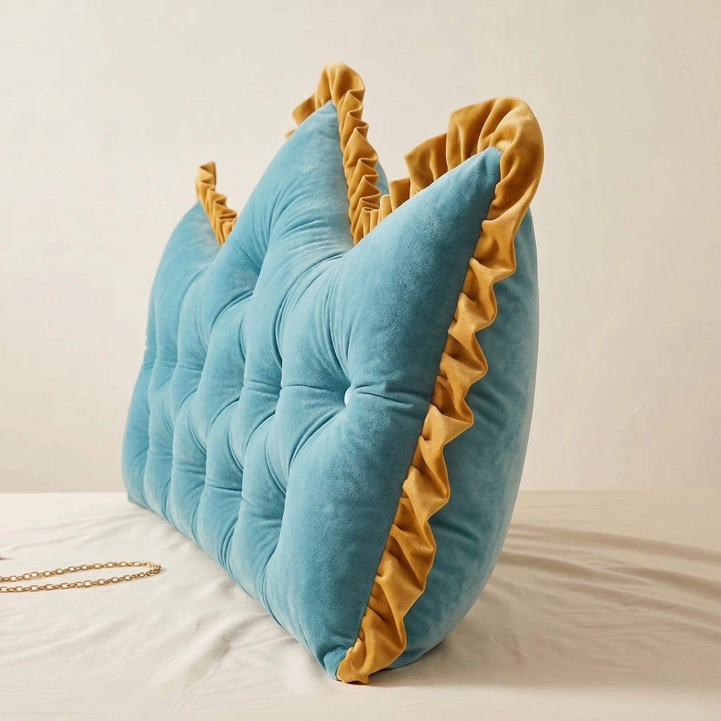 Headboard Backrest Pillow Plush Tufted Support