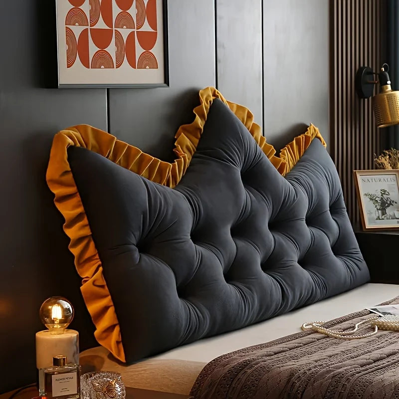 Headboard Backrest Pillow Plush Tufted Support