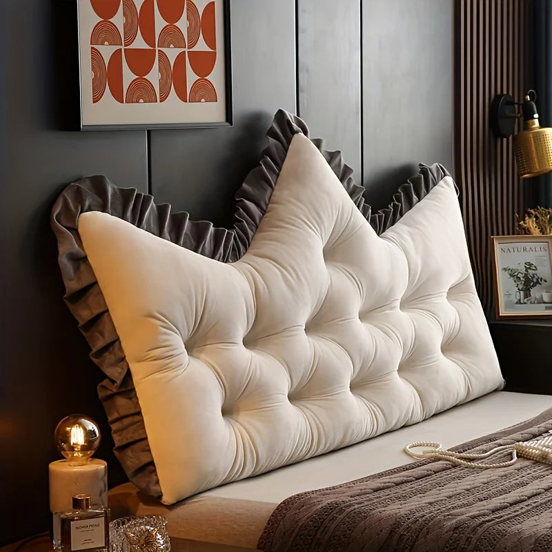 Headboard Backrest Pillow Plush Tufted Support