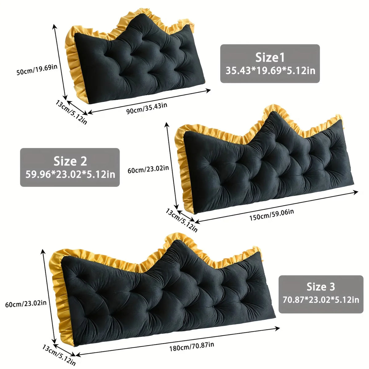 Headboard Backrest Pillow Plush Tufted Support