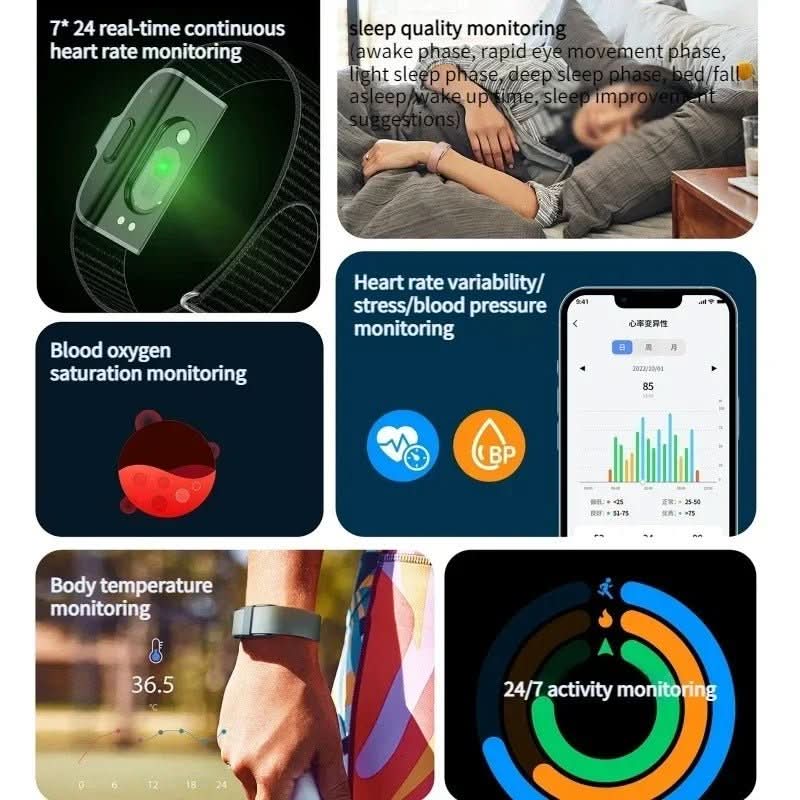 Health Tracker Watch 24/7 Heart Rate & SpO2 IP68