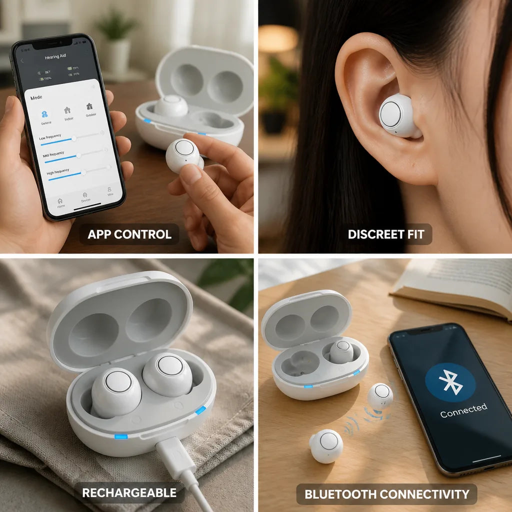 Hearing Aid In-Ear Rechargeable Bluetooth & App Control