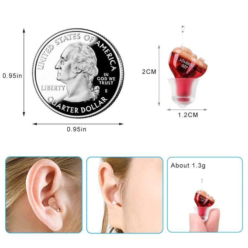 Hearing Aid Invisible In-Ear Advanced Noise Cancellation