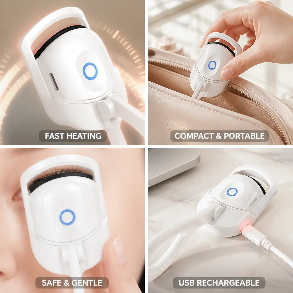 Heated Eyelash Curler USB Rechargeable Fast Heating