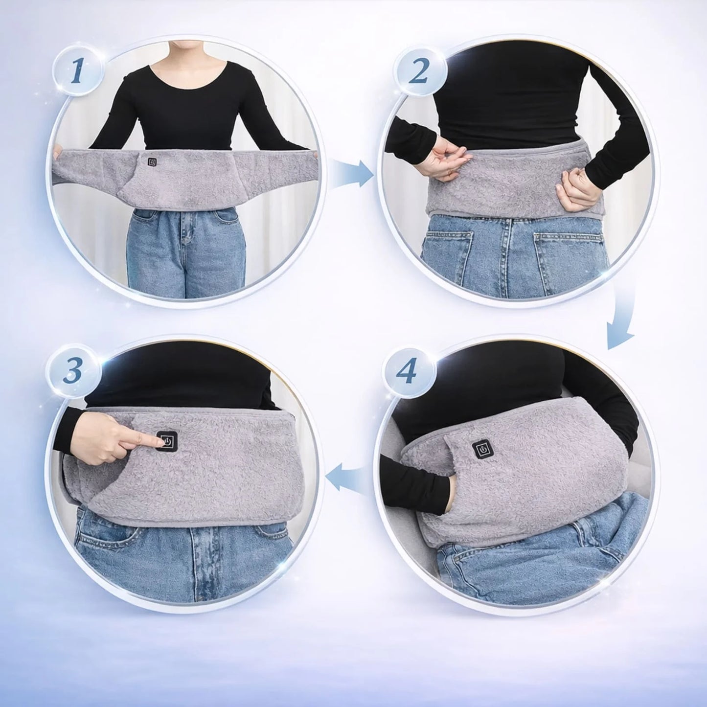 Heated Waist Belt Graphene Heating Crystal Velvet