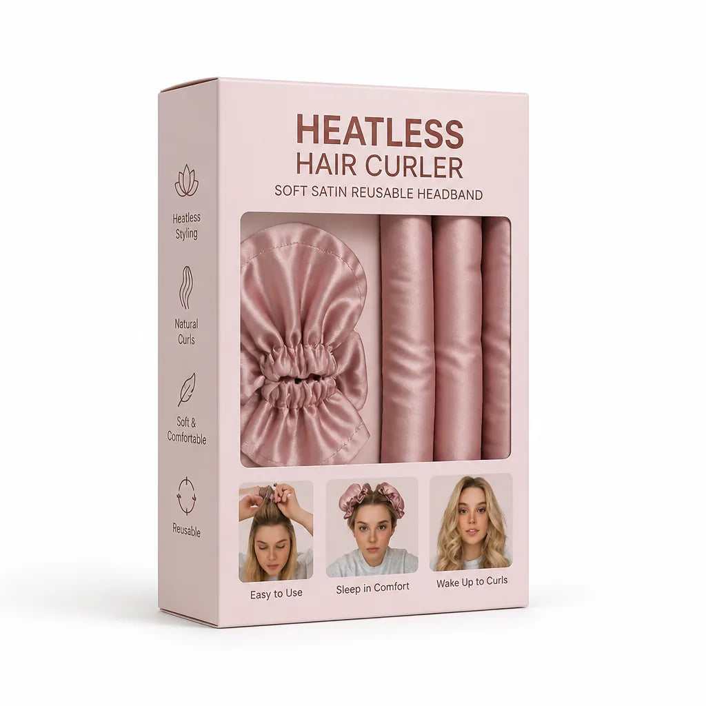 Heatless Hair Curler Soft Satin Reusable Headband