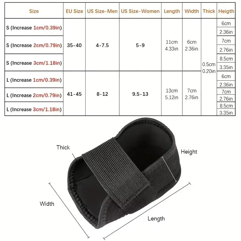 Heel Lift Inserts Cushioned Adjustable Up To 3cm