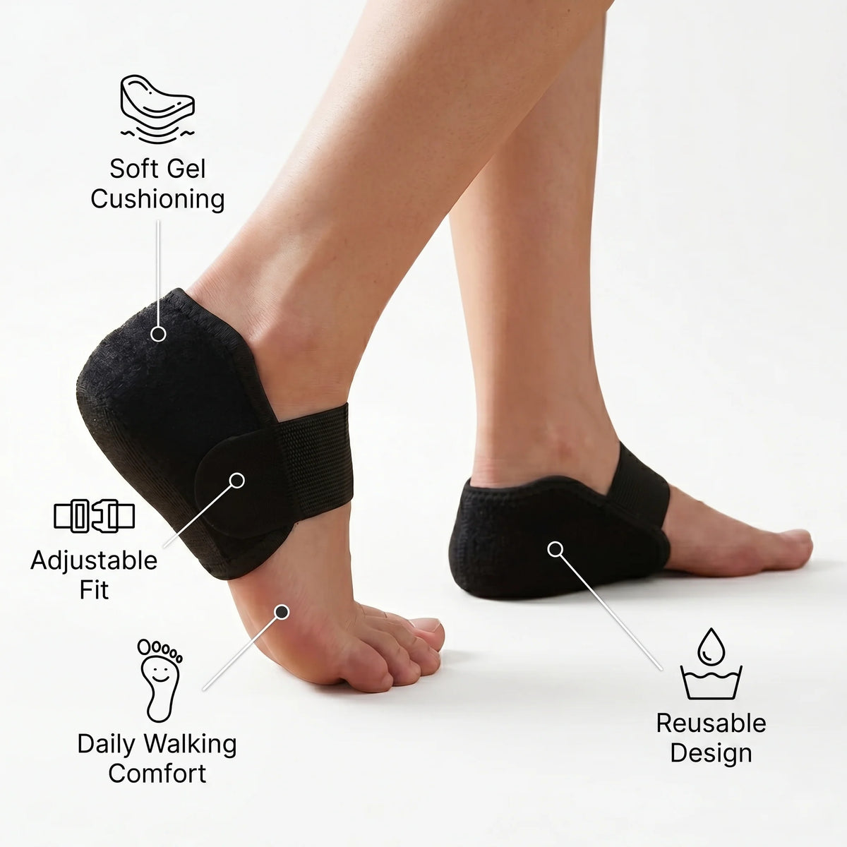 Heel Lift Inserts Cushioned Adjustable Up To 3cm