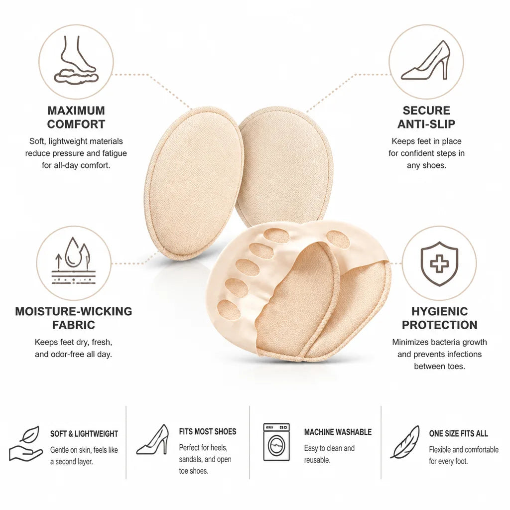 Heel Pads Cushioned Anti-Slip Moisture-Wicking