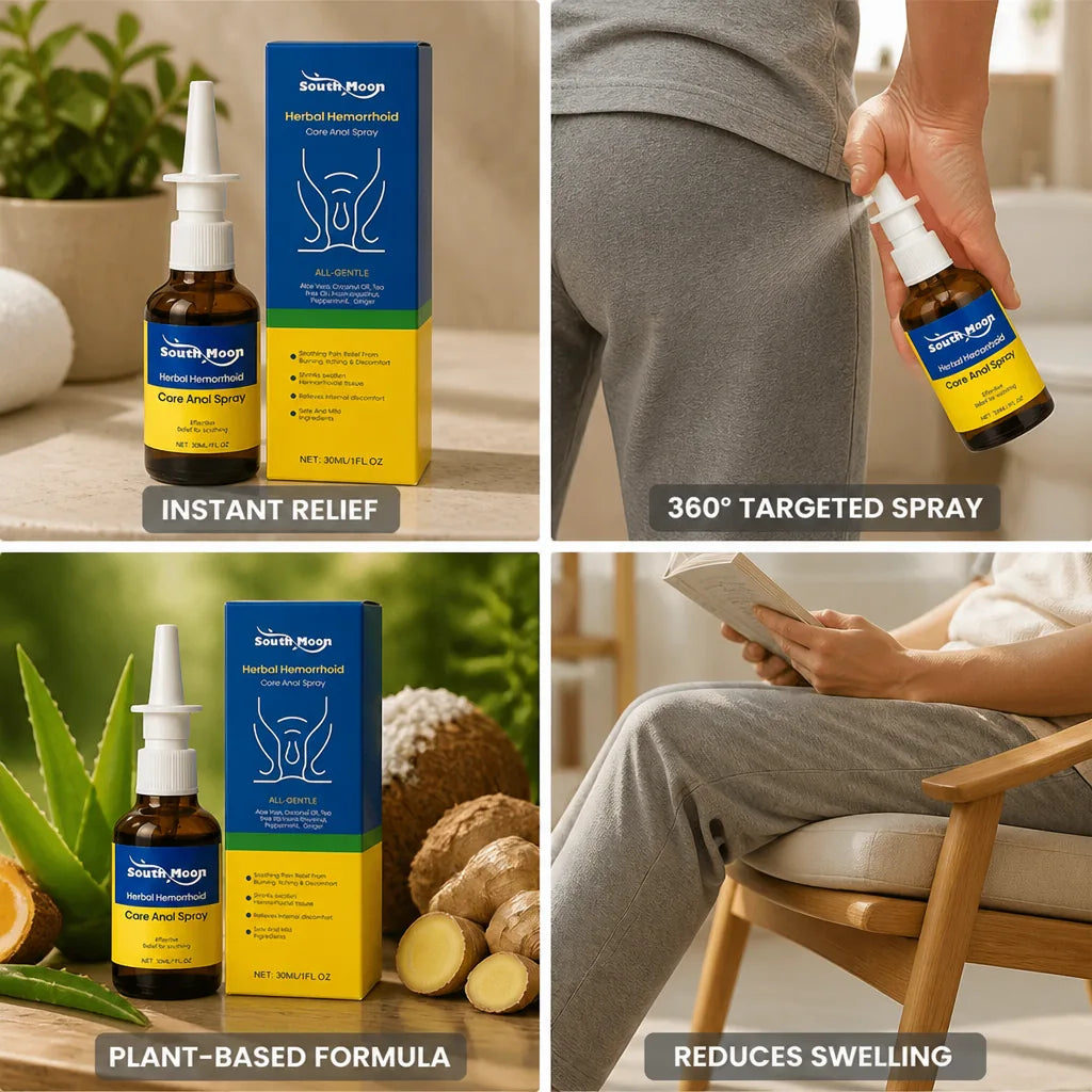 Hemorrhoid Relief Spray Plant-Based Cooling 360 Degree