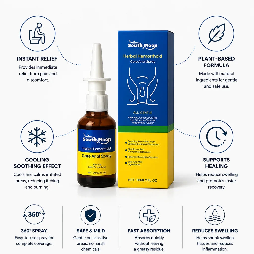 Hemorrhoid Relief Spray Plant-Based Cooling 360 Degree