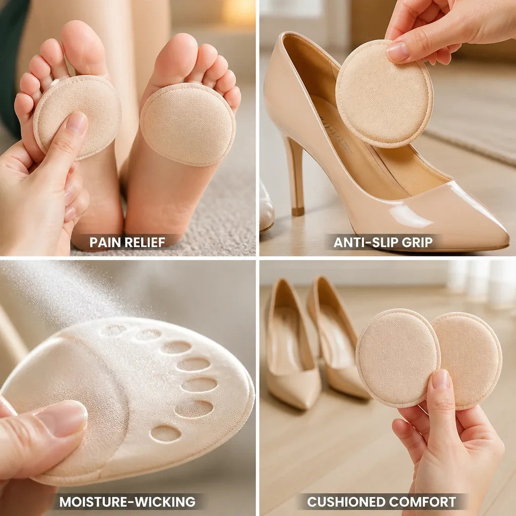 High-Heel Foot Pads Anti-Slip Cushioned Moisture-Wicking