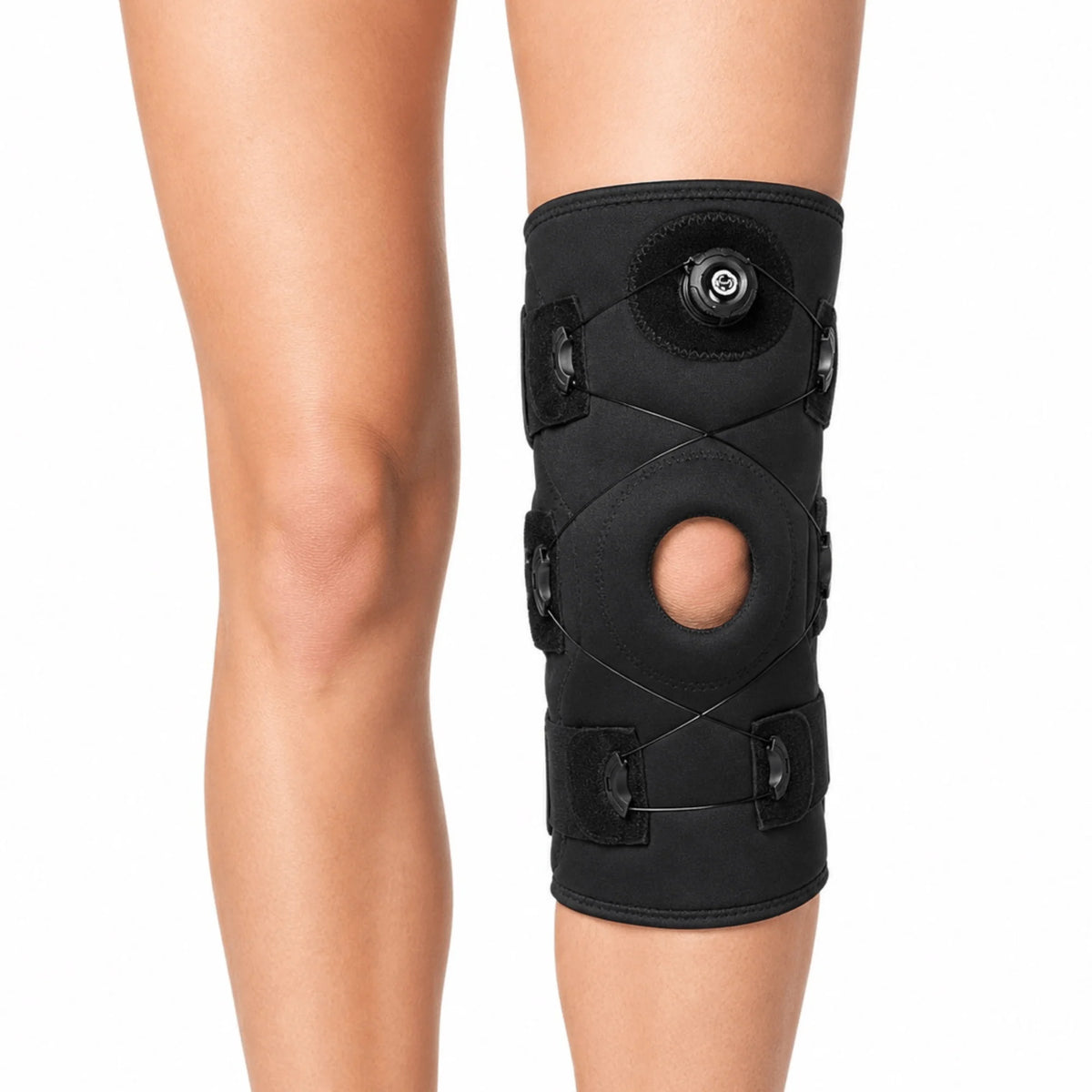 Hinged Knee Brace Dial-Adjustable Aluminum Hinges