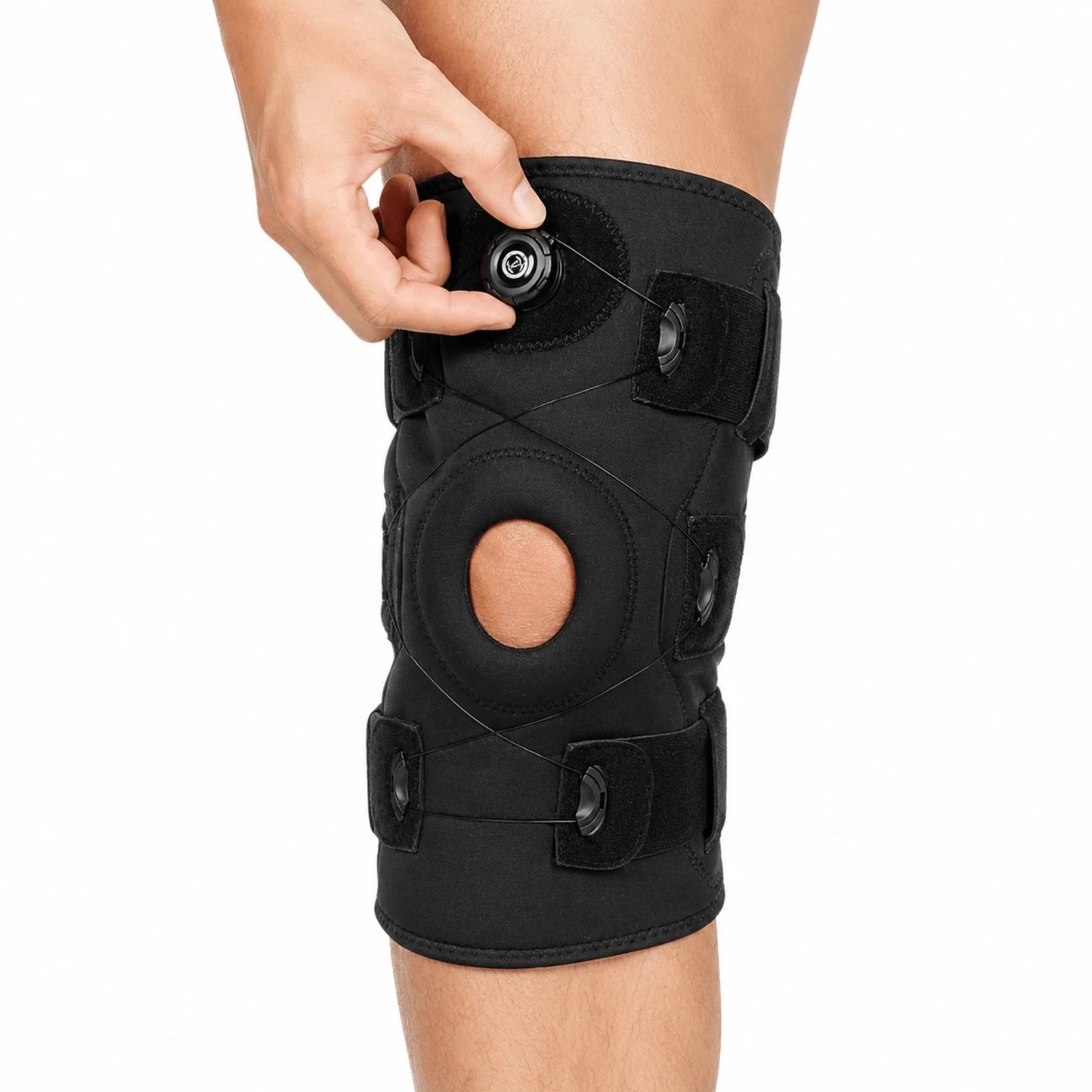 Hinged Knee Brace Dial-Adjustable Aluminum Hinges