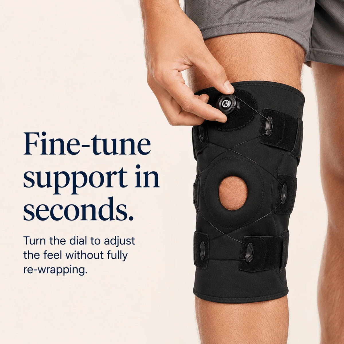 Hinged Knee Brace Dial-Adjustable Aluminum Hinges