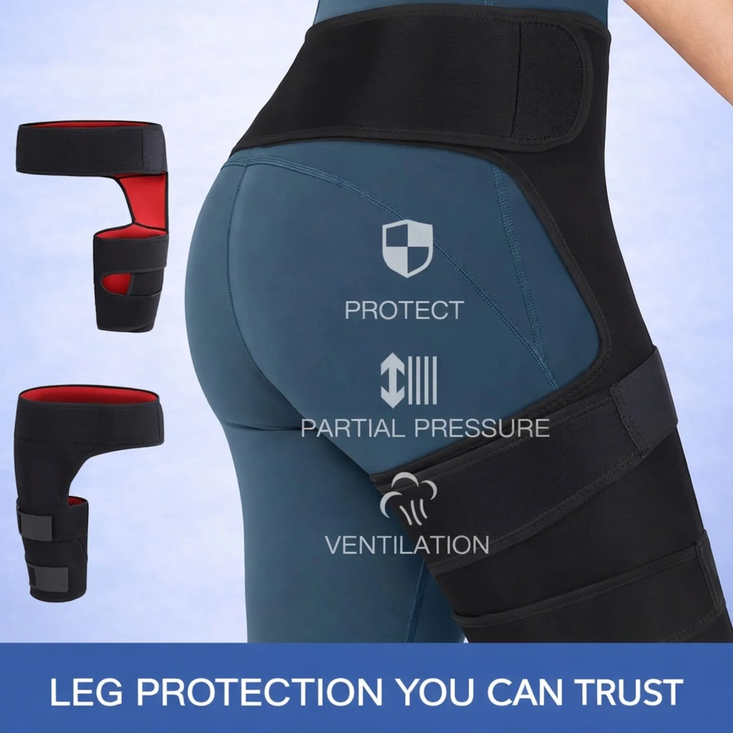Hip & Groin Support Brace Adjustable Compression Breathable Neoprene