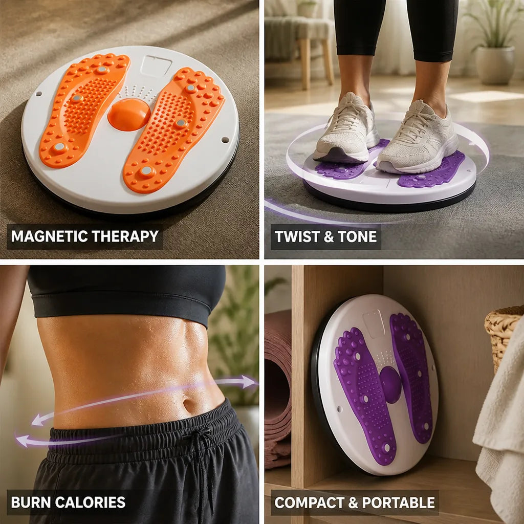 Hip Twist Exercise Board Magnetic Acupressure Compact Non-Slip