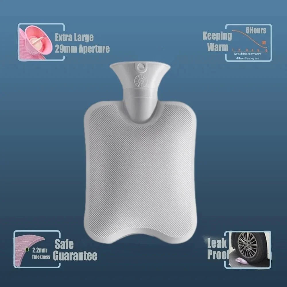 Hot Water Bottle Faux Fur Removable Cover 2L