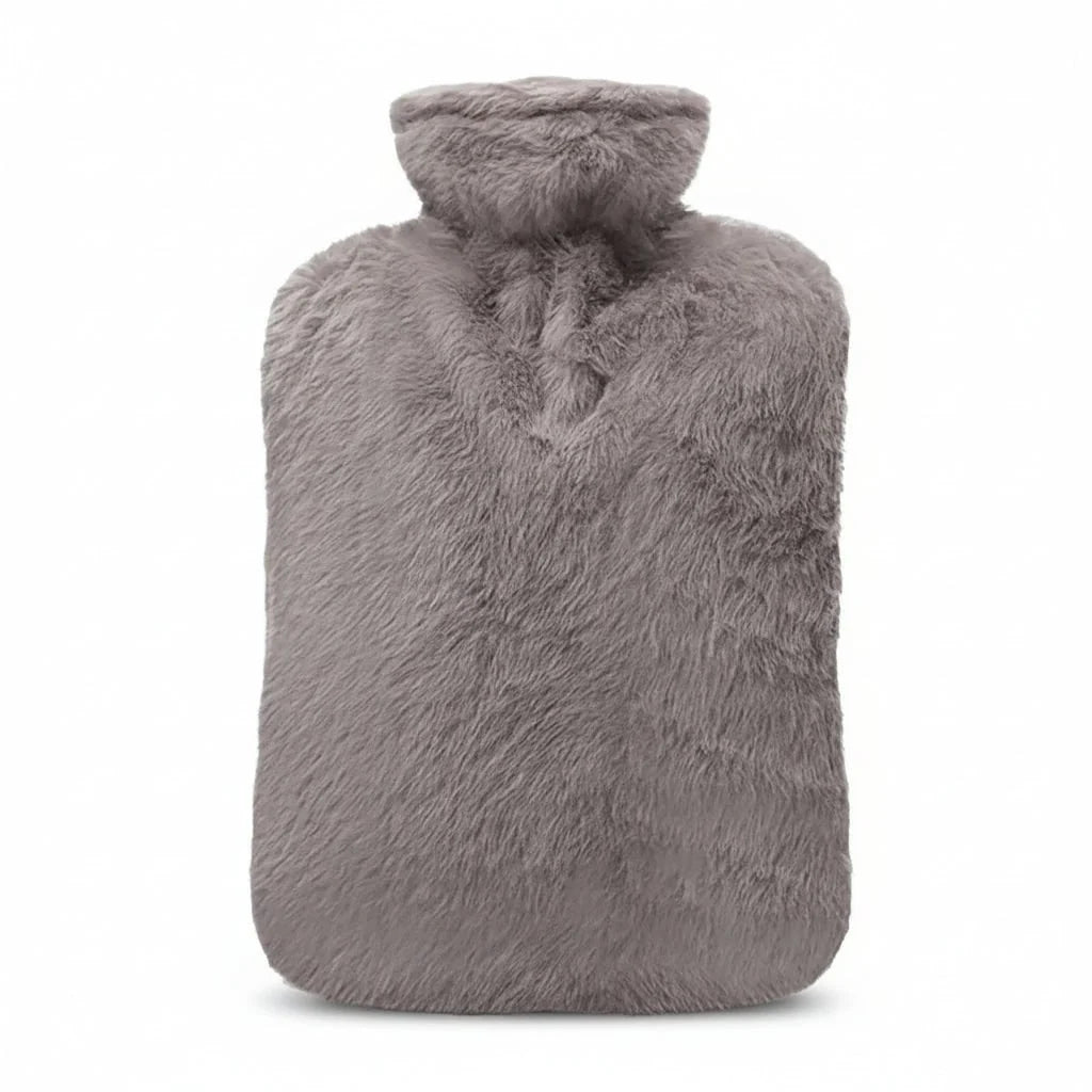 Hot Water Bottle Faux Fur Removable Cover 2L