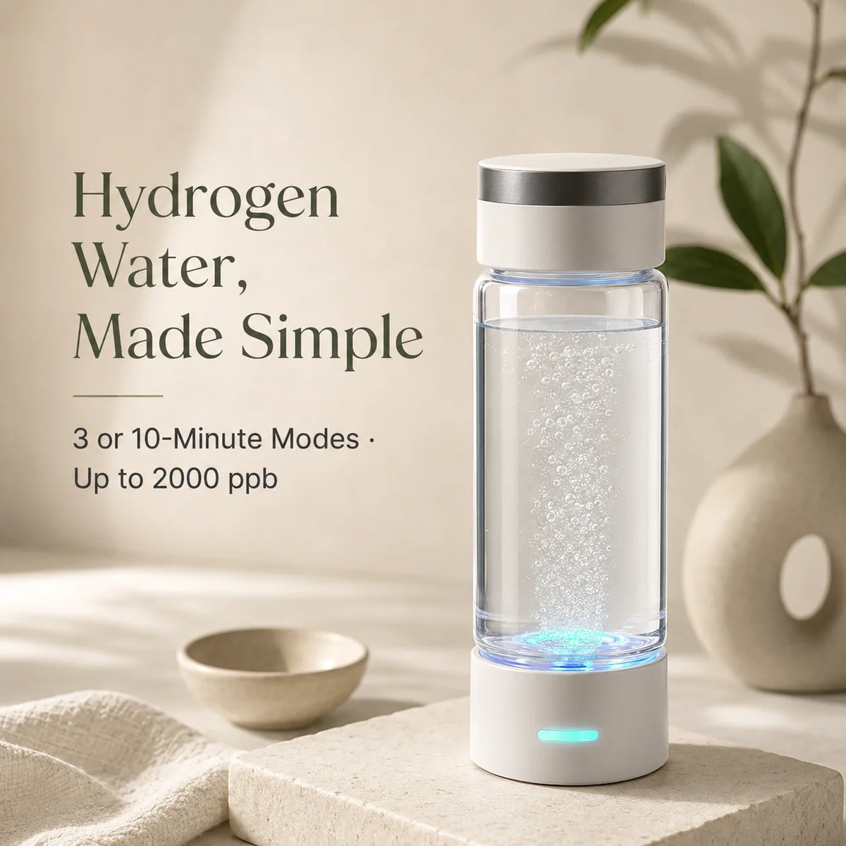 Hydrogen Water Bottle Dual-Mode Drink & Inhale Self-Cleaning