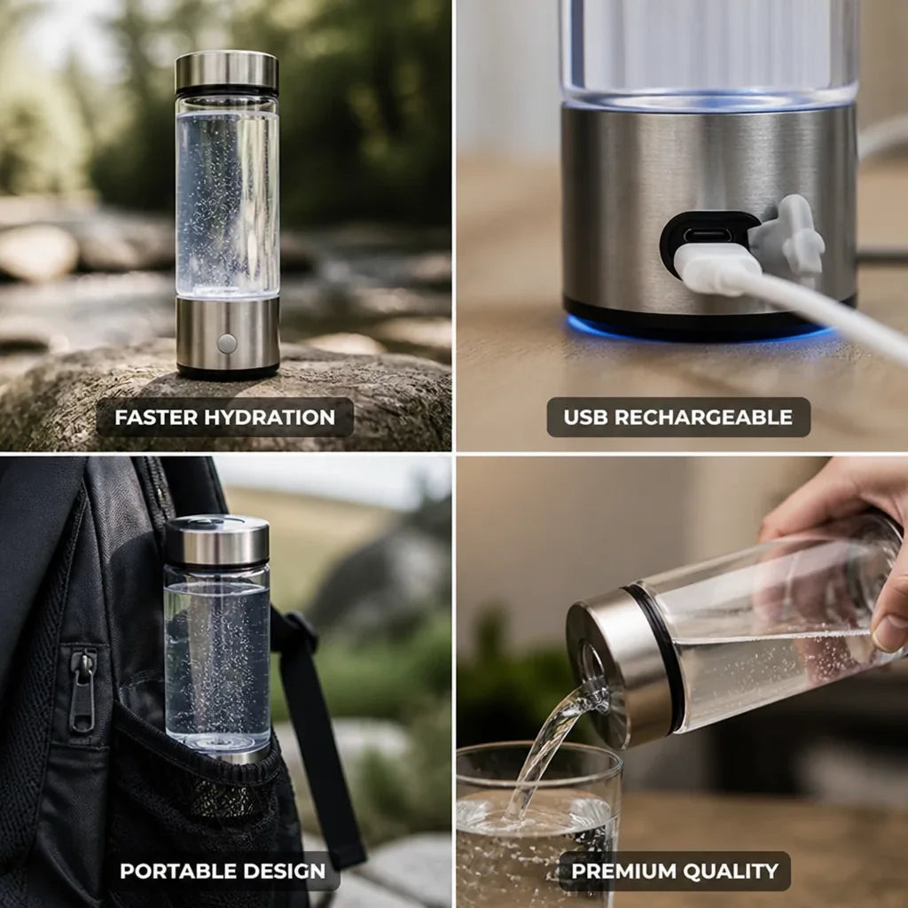 Hydrogen Water Bottle Portable USB Rechargeable