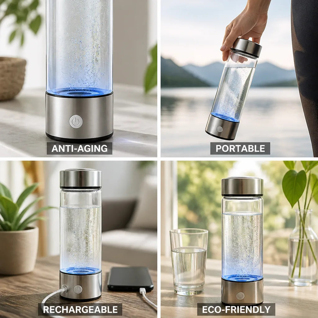 Hydrogen Water Bottle Rechargeable Portable Travel Size