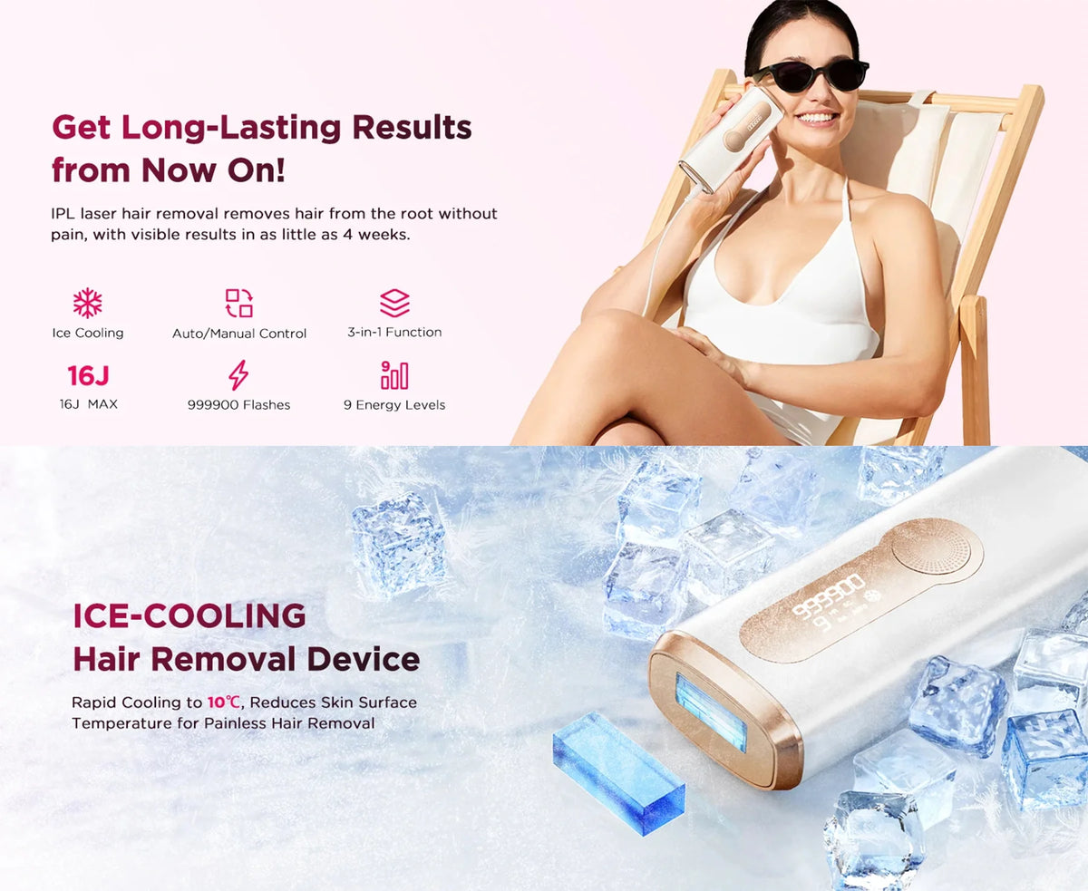 IPL Hair Removal Device Auto-Glide 999,900 Flashes