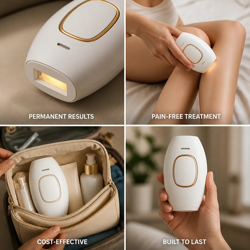 IPL Hair Removal Device Pain-Free & Adjustable Intensity