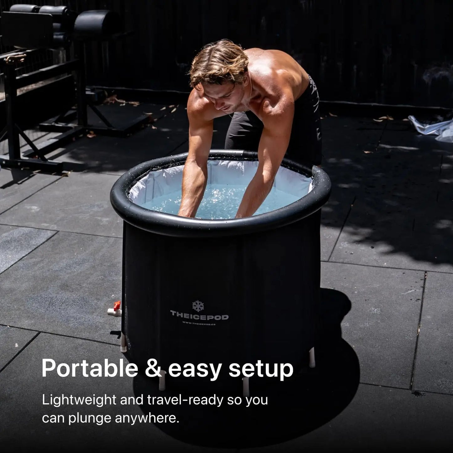 Ice Bath Tub Inflatable 84-Gallon Lid & Side Drain