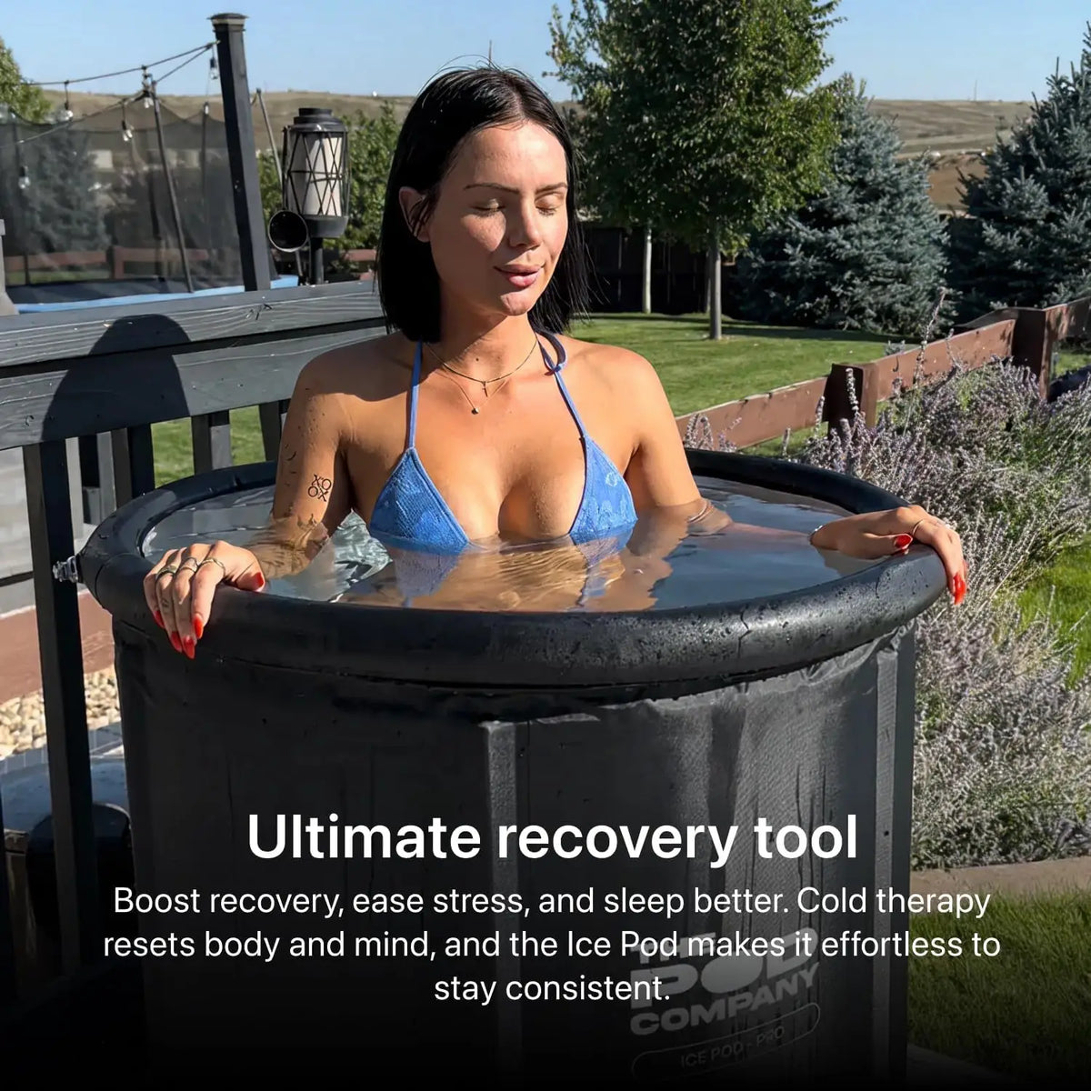 Ice Bath Tub Inflatable 84-Gallon Lid & Side Drain
