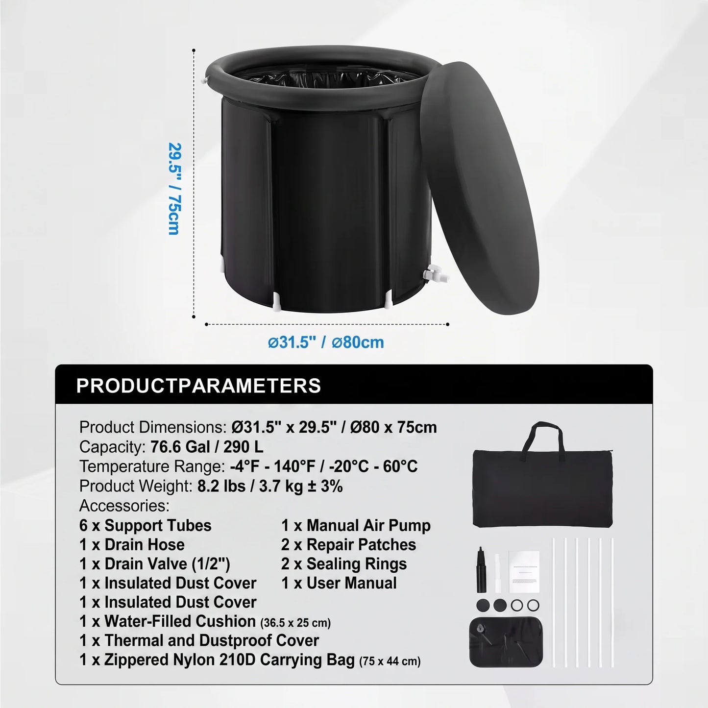 Ice Bath Tub Portable Compact Home Recovery