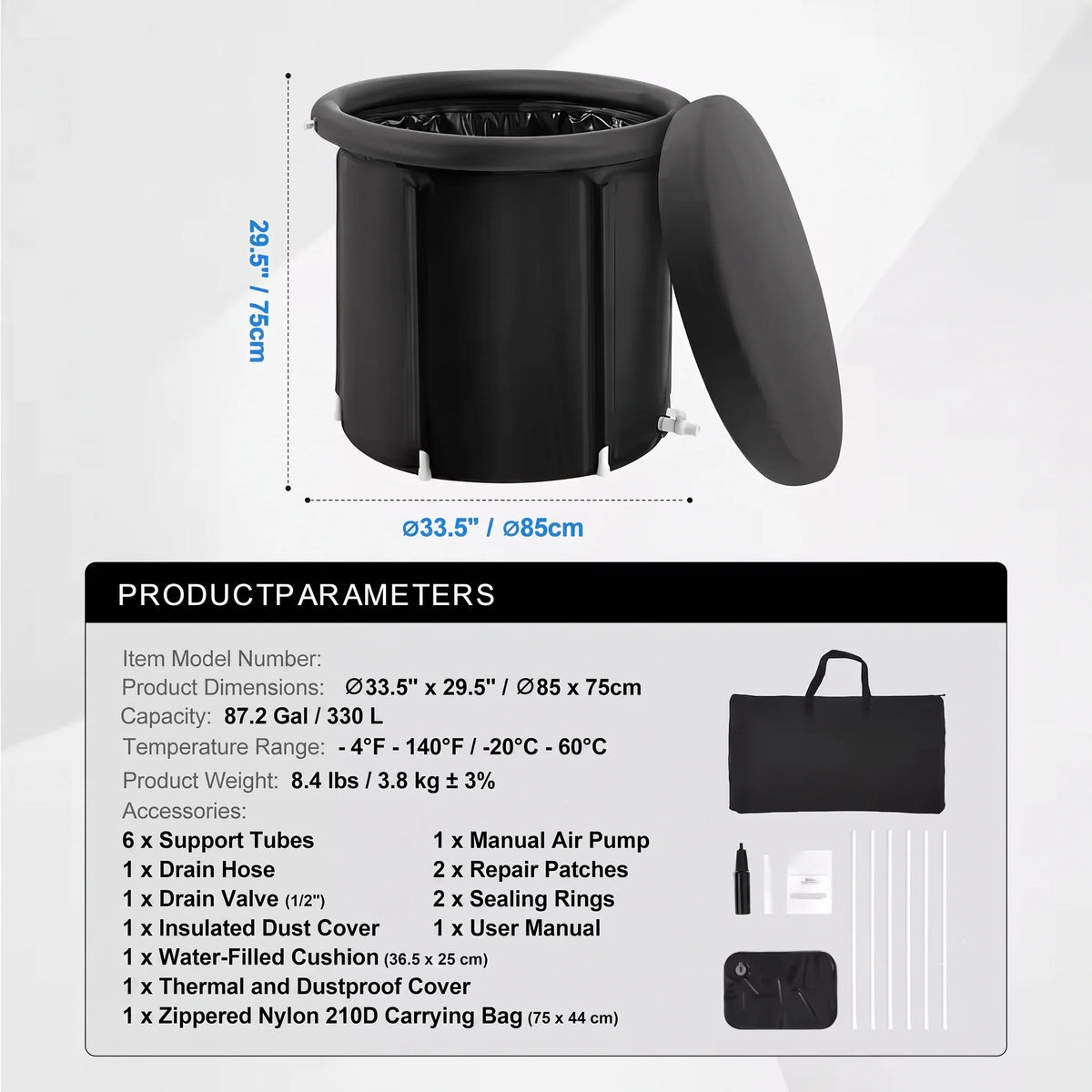Ice Bath Tub Portable Compact Home Recovery