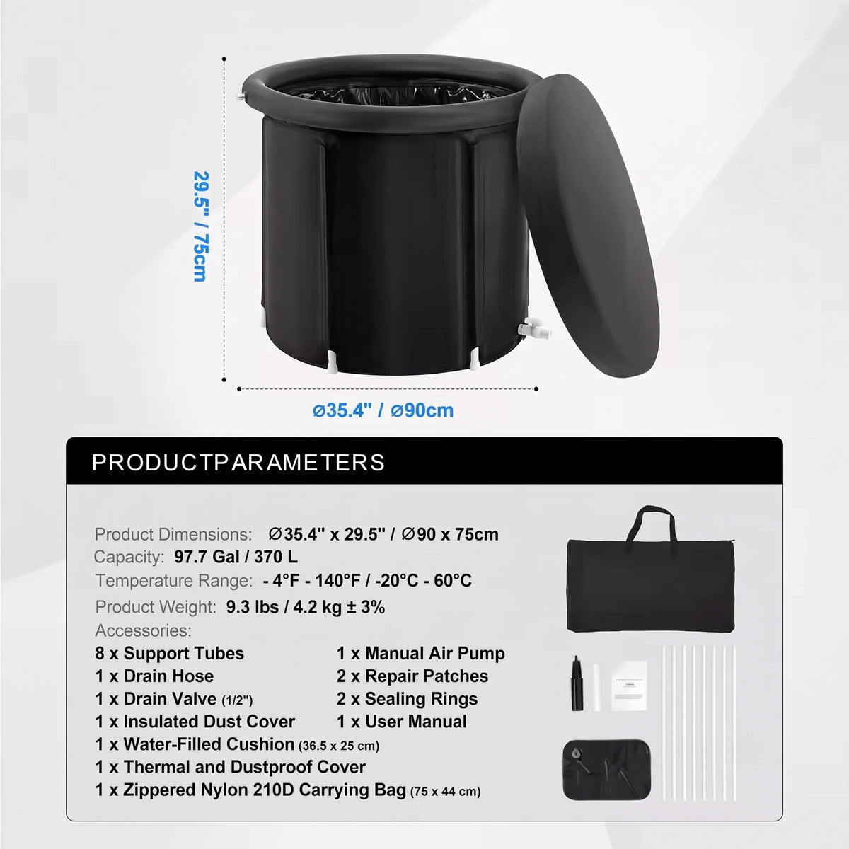 Ice Bath Tub Portable Compact Home Recovery