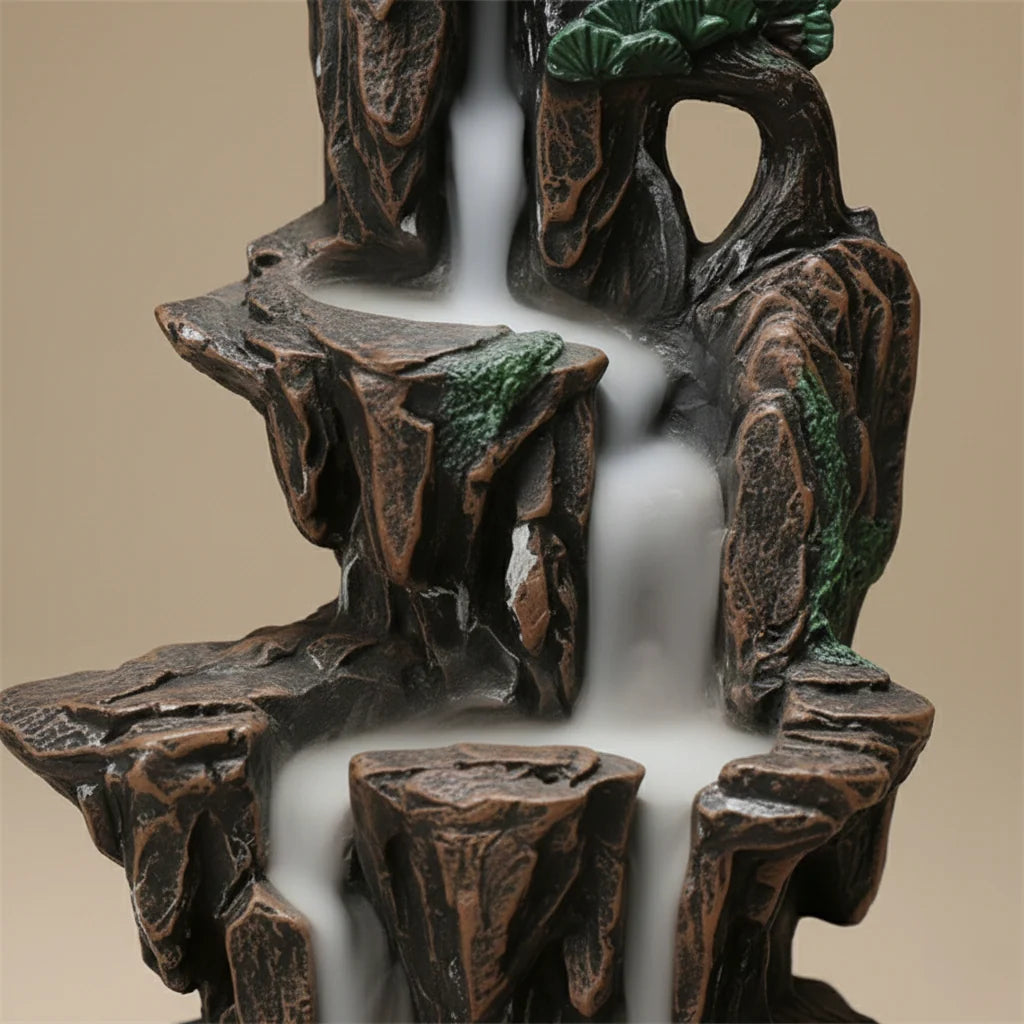 Incense Holder Ceramic Mountain Landscape
