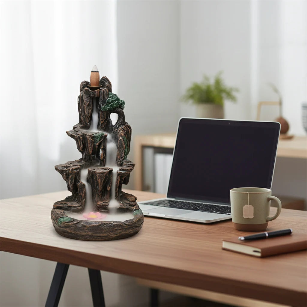 Incense Holder Ceramic Mountain Landscape