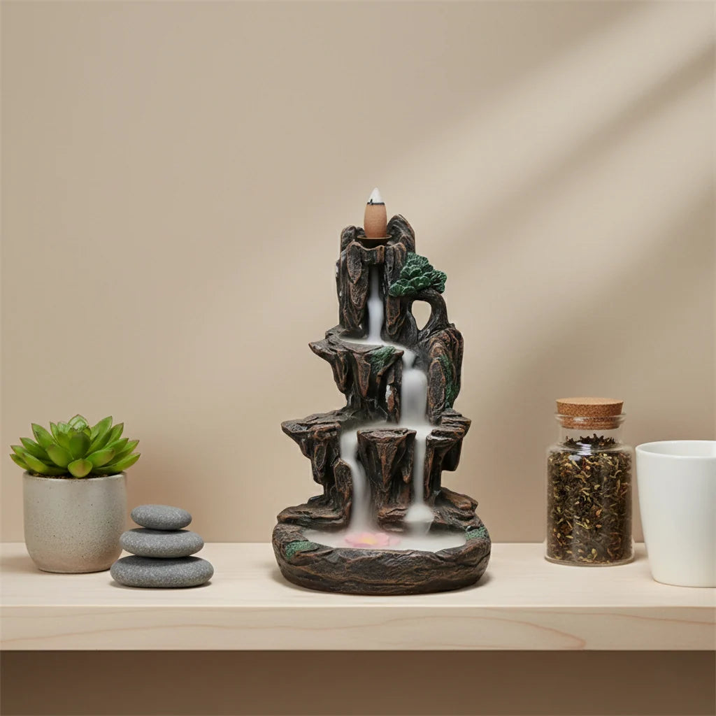 Incense Holder Ceramic Mountain Landscape