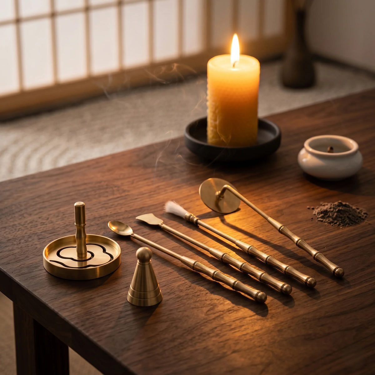 Incense Ritual Kit Brass Tools Powder & Cone