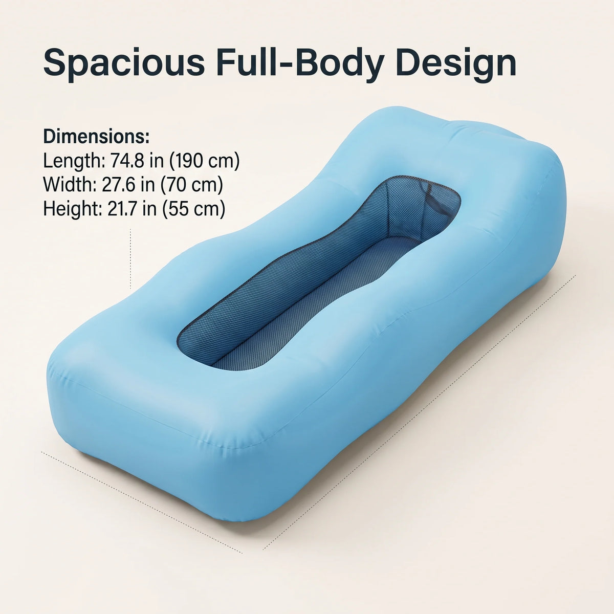 Inflatable Lounger Full-Length Breathable Mesh Center