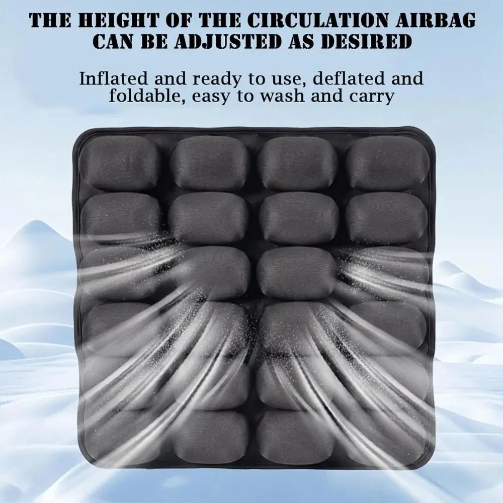 Inflatable Seat Cushion Adjustable Firmness Pressure Relief