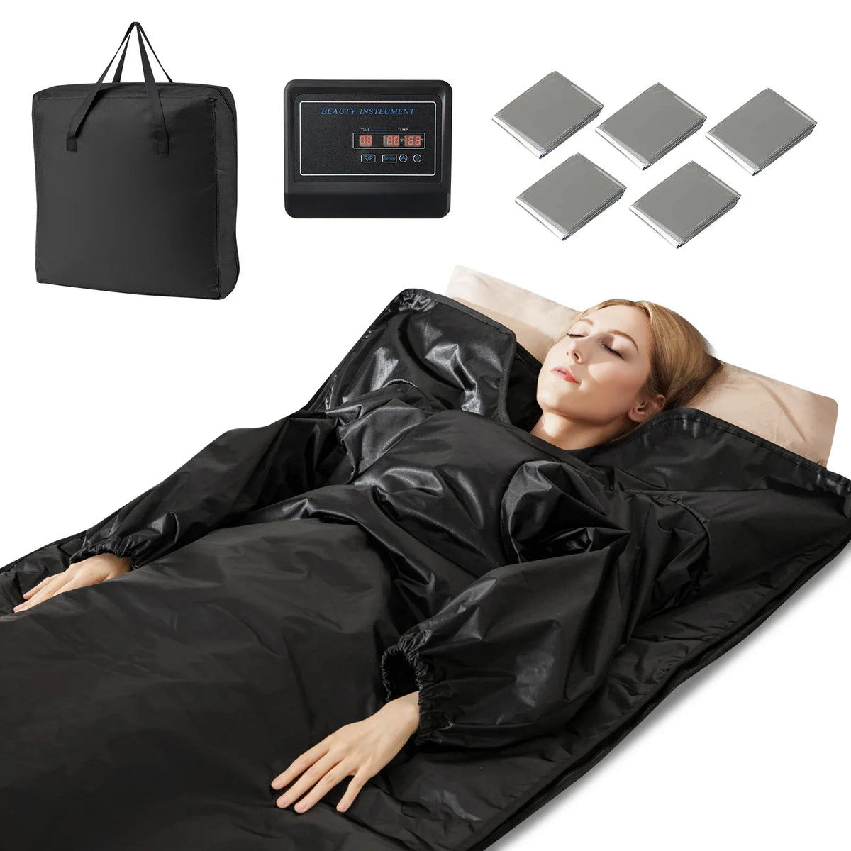 Infrared Sauna Blanket Foldable Armholes Adjustable Heat
