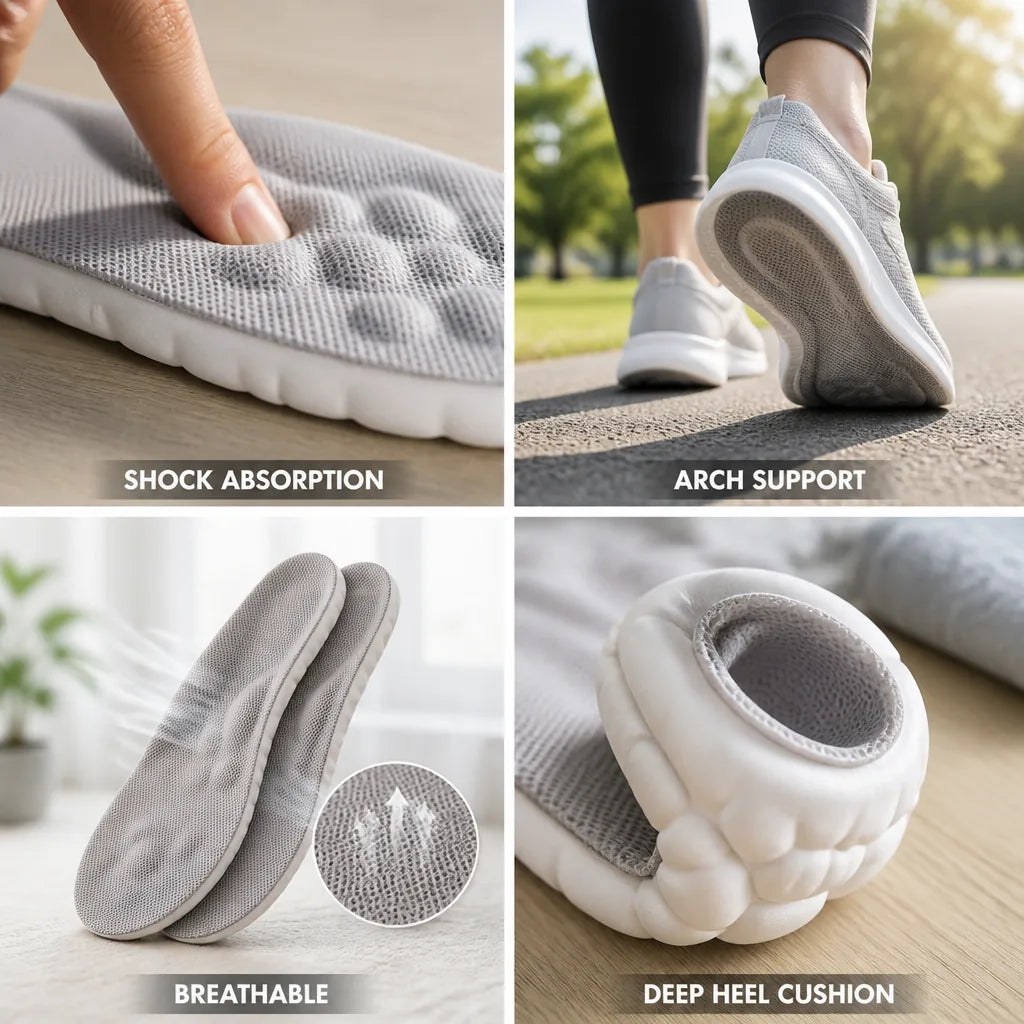 Insoles Shock-Absorbing Arch Support & Deep Heel Cushion