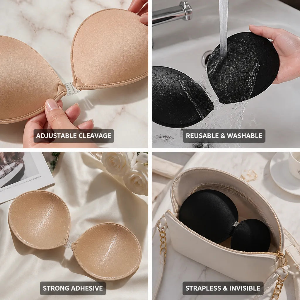 Invisible Push-Up Bra Strapless Self-Adhesive Silicone