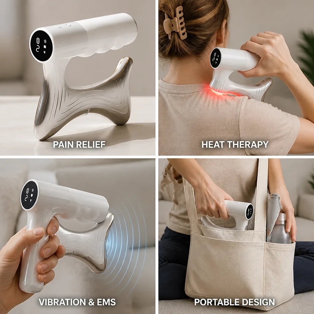 Jaw & Neck Massager Heat Therapy Vibration & EMS