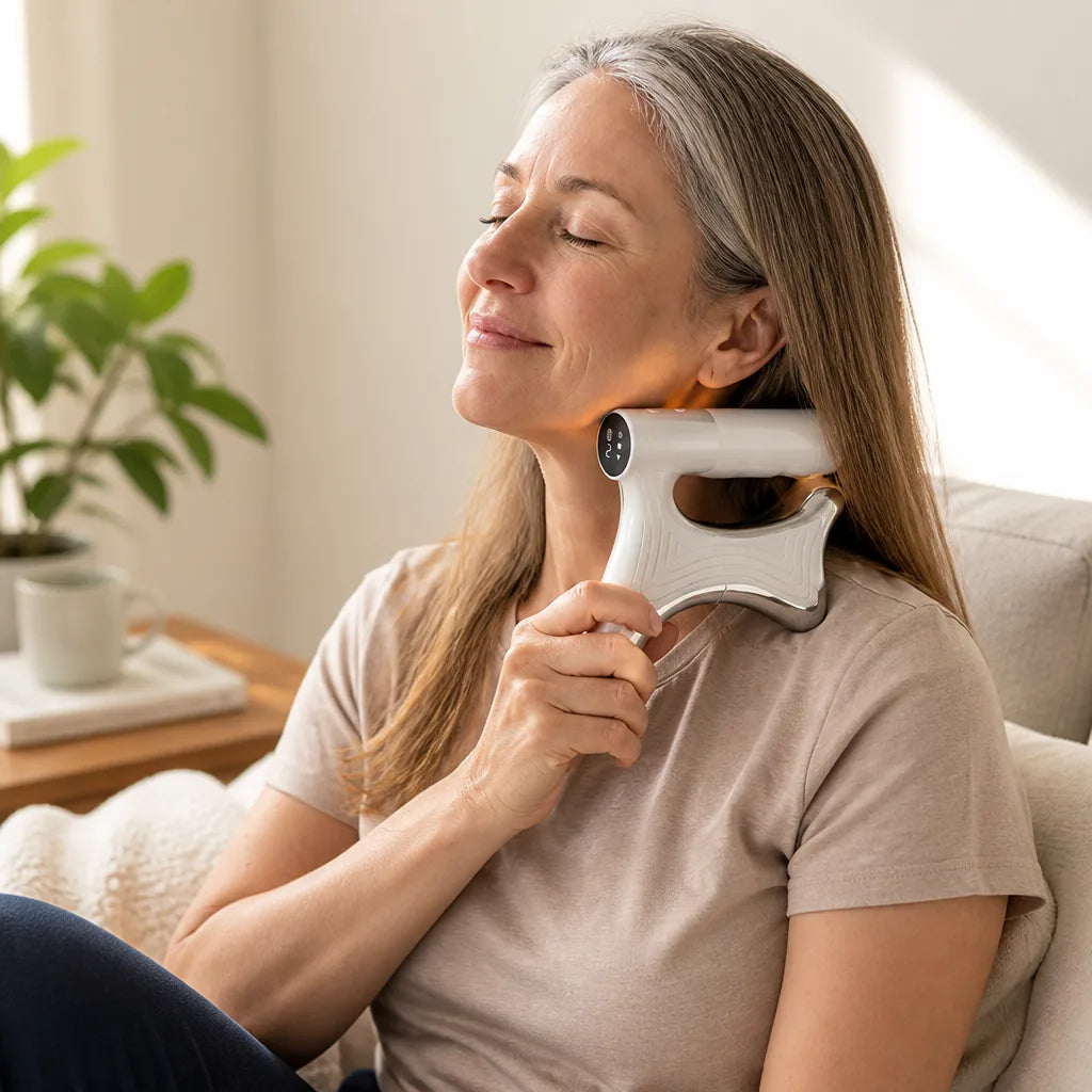 Jaw & Neck Massager Warmth Vibration & EMS