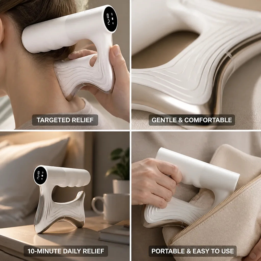Jaw & Neck Massager Warmth Vibration & EMS