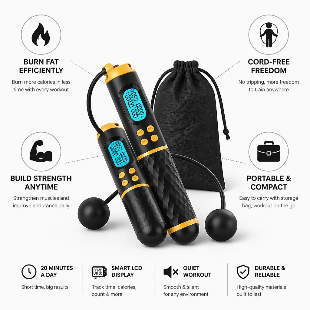 Jump Rope Cordless Portable Storage Bag Included