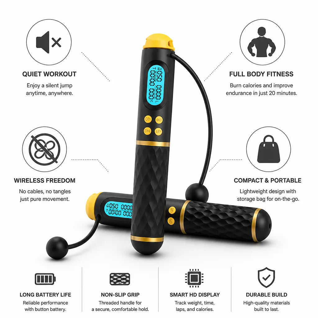 Jump Rope Wireless Portable & Quiet