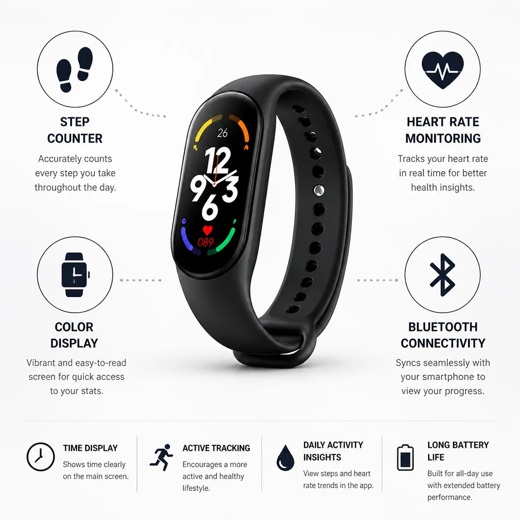 Kids Smartwatch Color Display Step Counter & Heart Rate